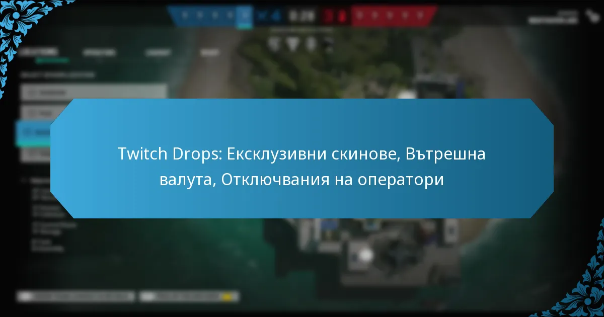 Twitch Drops: Ексклузивни скинове, Вътрешна валута, Отключвания на оператори