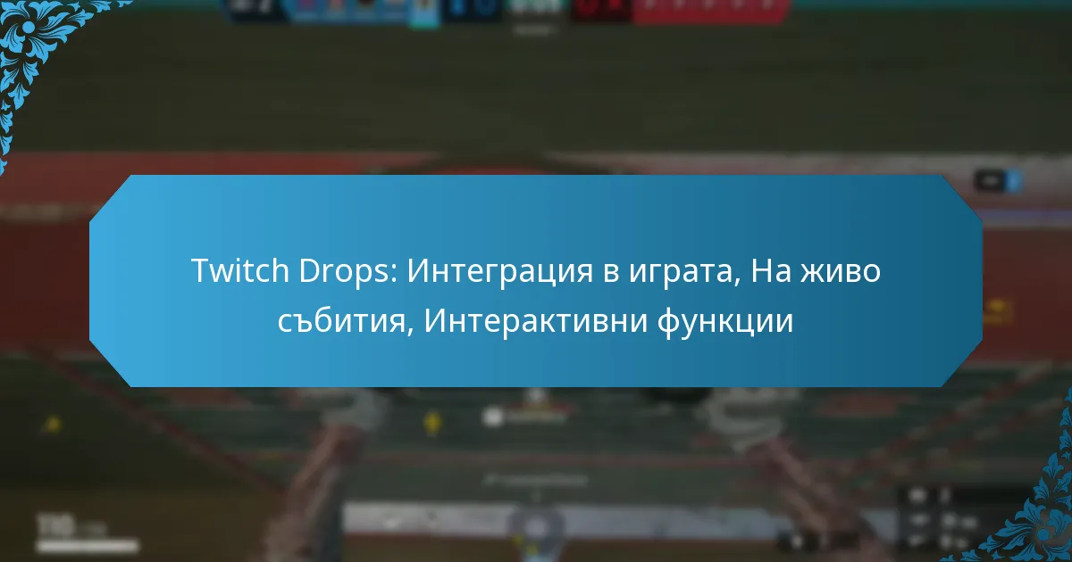 Twitch Drops: Интеграция в играта, На живо събития, Интерактивни функции